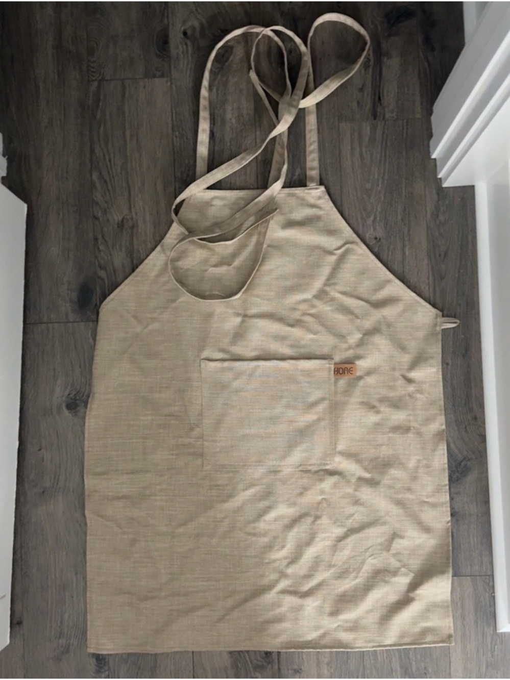 Neutral Beige Apron with Front Pocket
